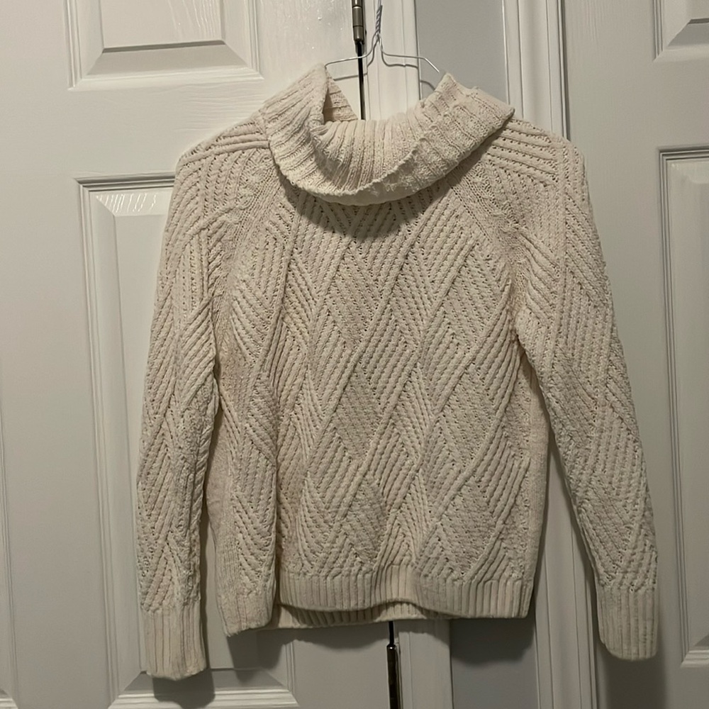 Knitted white sweater